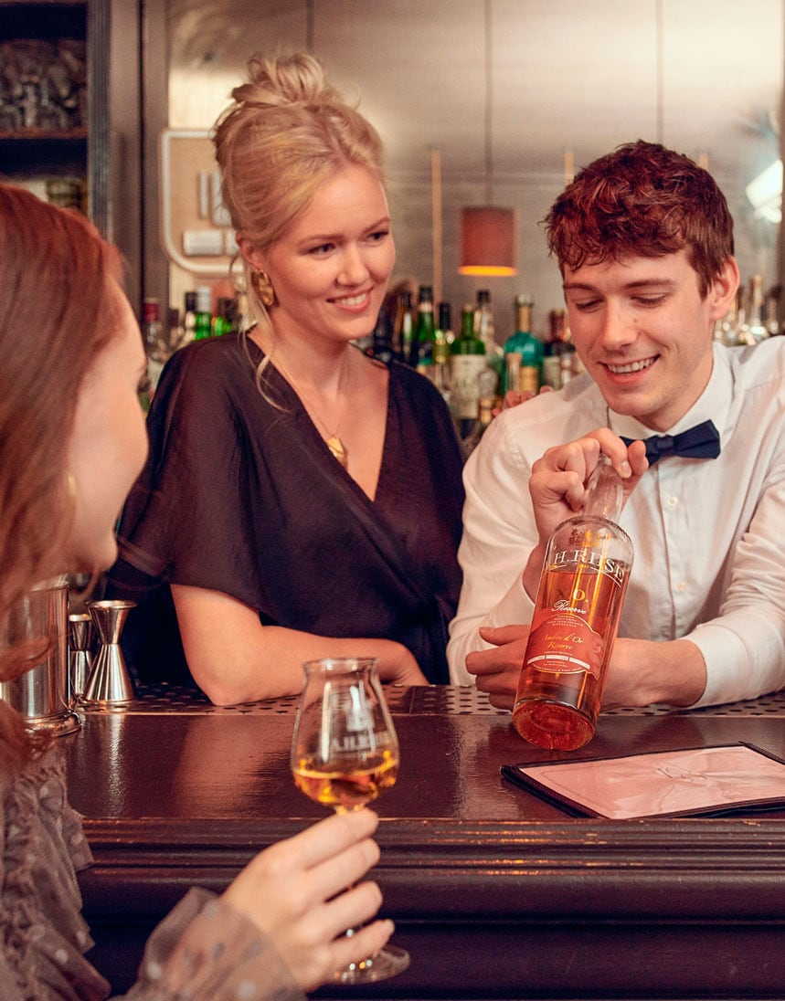 The bartender talking about A.H. Riise rum