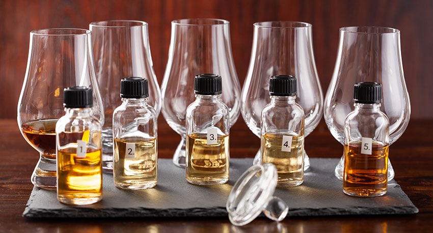 Rum tasting. 5 different rums