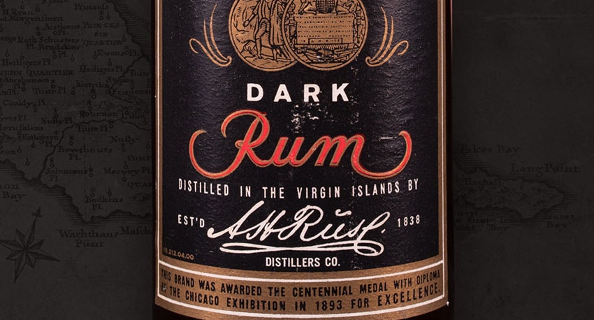 Bottle of dark rum