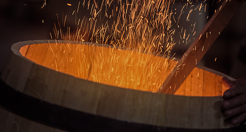 Barrel being lit